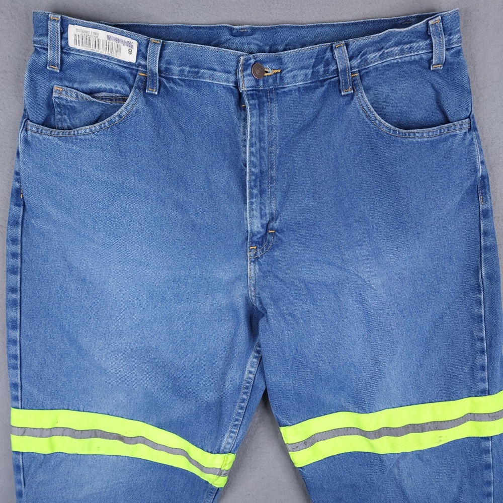 Bulwark Mens 40x34 Blue High Visibility Reflective Workwear Jeans - Picture 3 of 14